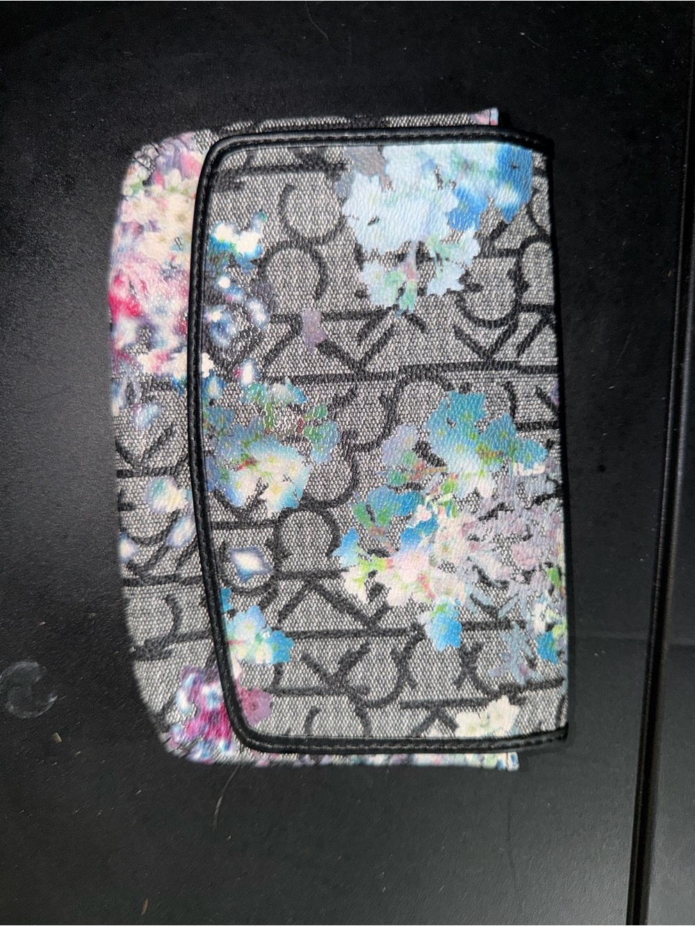Calvin Klein Gray Signature Floral Clutch